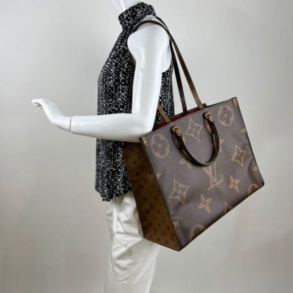 Louis Vuitton Limited Edition Giant Monogram Reverse Onthego GM Tote Shoulder Ha - Picture 2 of 13
